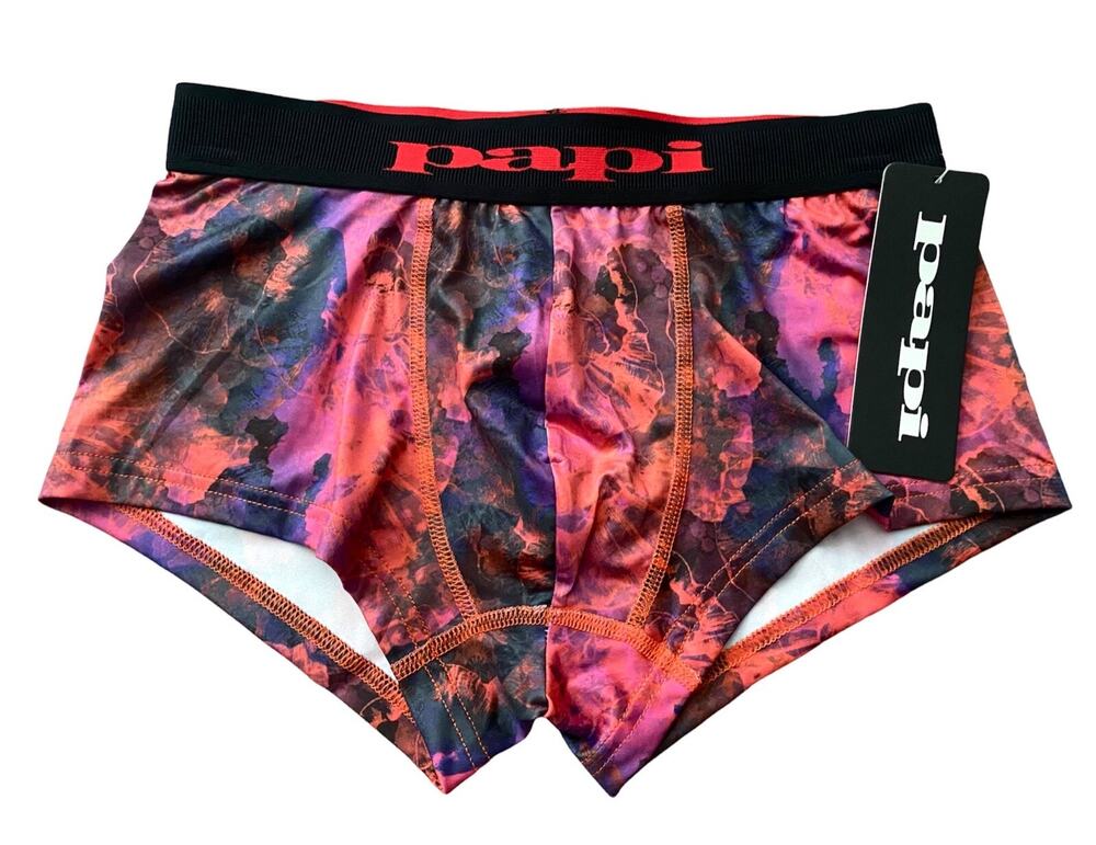 Papi Men's Nwt Sunset Multi Sexy UMPA050 Microflex Brazilian Trunk Underwear S